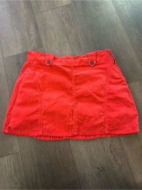 We The Free Red Runaway Cord Mini Skirt in a Size 28